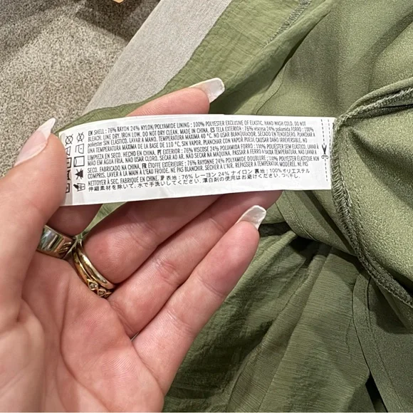 Army Green Cargo Dress w/ Front Pockets - Picture 7 of 8